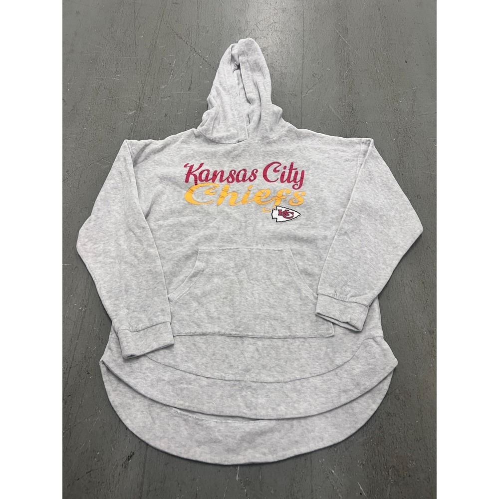 NFL Team Kansas City Chiefs Hoodie Women Small Heather Gray Long Sleeve Football